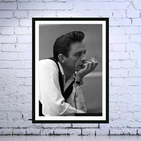Πόστερ &amp; Κάδρο Johnny Cash PRT010 30x40cm Μαύρο Ξύλινο Κάδρο (με πόστερ)