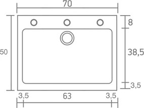 Sanitec Classic 338 (70×50) - Γρανιτένιος νεροχύτης - Granite BLUE
