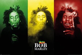 Αφίσα Bob Marley - Tricolour Smoke, (91.5 x 61 cm)