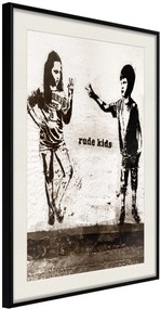 Αφίσα - Banksy: Rude Kids - 20x30 - Μαύρο - Με πασπαρτού