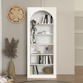 Βιβλιοθήκη Voila Megapap χρώμα λευκό 74x35x180εκ.