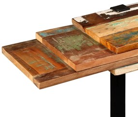 Τραπέζι Κονσόλα Ρυθμιζόμενο από Μασίφ Ανακυκλωμένο Ξύλο - Πολύχρωμο