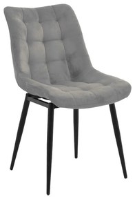 Καρέκλα Vittorio ανθρακί βελούδο-πόδι μαύρο μέταλλο 46x62x80εκ 46x62x80 εκ.