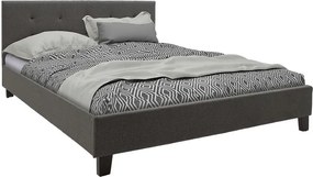 Κρεβάτι με στρώμα Mago-Dreamer pakoworld ύφασμα ανθρακί 150x200εκ