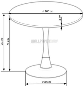 Carma Τραπέζι Στρογγυλό Ξύλινο 100x100x75
