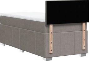 vidaXL Κρεβάτι Boxspring με Στρώμα Taupe 100 x 200 εκ. Υφασμάτινο