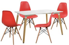 ΣΕΤ ΤΡΑΠΕΖΑΡΙΑ 5Τ ΤΡΑΠΕΖΙ MINIMAL 120x80x73 cm-TWIST ΚΟΚΚΙΝ HM10080.04