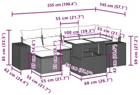 ΣΑΛΟΝΙ ΚΗΠΟΥ ΣΕΤ 7 ΤΕΜΑΧΙΩΝ ΓΚΡΙ ΣΥΝΘΕΤΙΚΟ ΡΑΤΑΝ ΜΕ ΜΑΞΙΛΑΡΙΑ 3269312