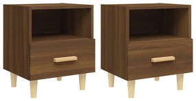 vidaXL Κομοδίνα 2 τεμ. Καφέ Δρυς 40 x 35 x 47 εκ.