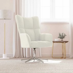 vidaXL Πολυθρόνα Relax Λευκό Κρεμ Βελούδινη