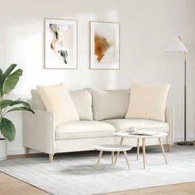 vidaXL Μαξιλάρι Καναπέ 2 pcs Μπεζ 80 x 80 cm ύφασμα