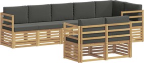 vidaXL Σειρά Καναπέ Εξωτερικού 8 pcs Άσπρο και Ανθρακί