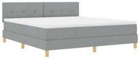 vidaXL Κρεβάτι με Στρώμα Σπαστό Ανοιχτό Γκρι 180x200 εκ. Ύφασμα