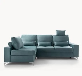 Γωνιακός καναπές - κρεβάτι Manolia Μπλε 261x187x94cm - Αριστερή Γωνία - MON-AL4624