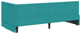 vidaXL Κρεβάτι Γωνίας με κεφαλάρι Τιρκουάζ 90 x 200 cm Βελούδο