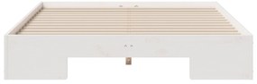 vidaXL Κρεβάτι δαπέδου Λευκό 140 x 190 εκ Μασίφ ξύλο πεύκου
