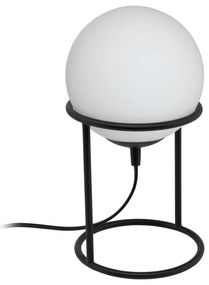Επιτραπέζιο Φωτιστικό - Πορτατίφ 97331 Black - White Castellato 1 Eglo Μέταλλο,Γυαλί
