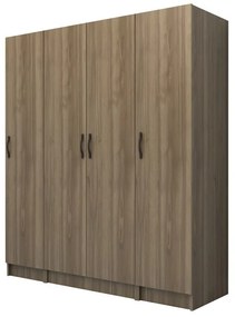 Megapap Ντουλάπα Ρούχων Vivian Τετράφυλλη Καρυδί 160x51,8x181εκ.