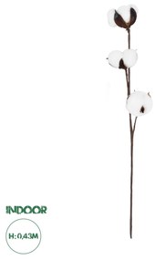 GloboStar® Artificial Garden COTTON BRANCH 20493 Τεχνητό Διακοσμητικό Κλαδί βαμβάκι Υ40cm