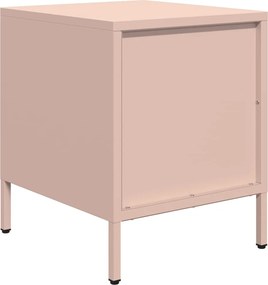 vidaXL Κομοδίνο Ροζ 35x39x43,5 εκ. από Χάλυβα