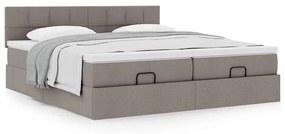 VidaXL Οθωμανικό κρεβάτι με στρώματα Taupe 200x200cm ύφασμα