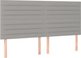 vidaXL Κεφαλάρι Ανοιχτό Γκρι 200x5x118/128 εκ. Ύφασμα