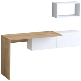 Γραφείο Με Ράφι Tiff (Σετ 2Τμχ) 393MRD1297 145x45x74/45x15x26cm White-Oak