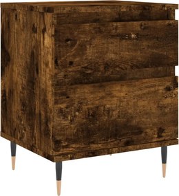 vidaXL Κομοδίνα 2 τεμ. Καπνιστή Δρυς 40 x 35 x 50 εκ. Επεξεργ. Ξύλο