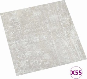 vidaXL Πλάκες Δαπέδου 5,11 τ.μ. 55 pcs PVC Λευκό και Ξύλο
