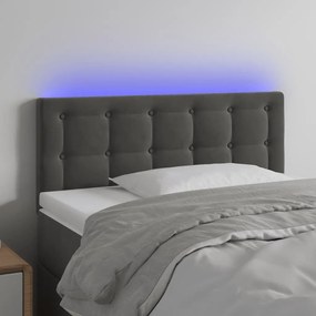 Κεφαλάρι Κρεβατιού LED Σκούρο Γκρι 80x5x78/88 εκ. Βελούδινο 3122077