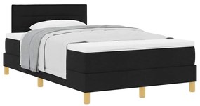 vidaXL Κρεβάτι box spring με στρώμα Μαύρο 120 x 200 cm ύφασμα