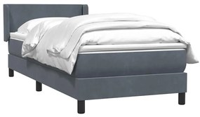 Box Spring Κρεβάτι με στρώμα Σκούρο γκρι 80x210 εκ. Βελούδινο - Γκρι