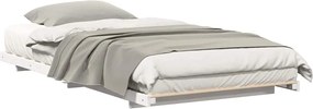 vidaXL Κρεβάτι δαπέδου Λευκό 100 x 220 cm Μασίφ ξύλο πεύκου