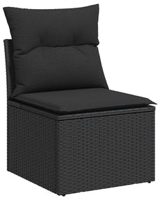vidaXL Σαλόνι Κήπου 8 Τεμαχίων Μαύρο από Συνθετικό Ρατάν με Μαξιλάρια