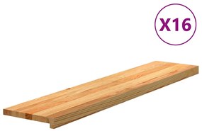 vidaXL Πατάκια Σκάλας 16 τεμ. Ανοιχτό Καφέ 120x25x2 cm Ξύλο Δρυός