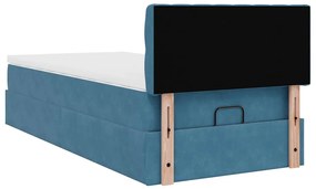 Οθωμανικό κρεβάτι με στρώμα σκούρο μπλε 90x190cm Velvet 3311817