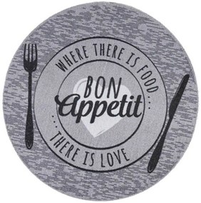 Χαλάκι Κουζίνας Cook &amp; Wash 455 Bon Appetit Love Φ67cm Grey Sdim 67Χ67 Round Polyamide