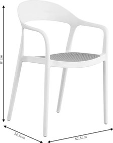 Πολυθρόνα Ember στοιβαζόμενη pakoworld με UV protection PP μπεζ- λευκό 52.5x56.5x81εκ.
