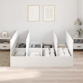 vidaXL Κρεβάτι με αποθήκευση Λευκό 180 x 200 cm Ξύλο