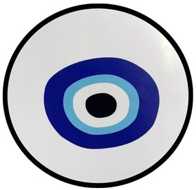 Διακοσμητικός Δίσκος Blue Eyes 024376 40x40x4cm White-Blue Mdf