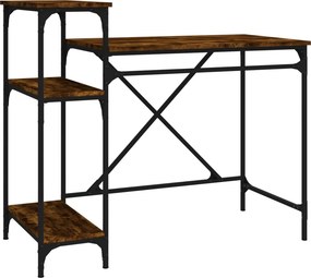 vidaXL Γραφείο με Ράφια Καπνιστή Δρυς 105x50x90 εκ. Επεξ. Ξύλο/Σίδηρος