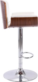 vidaXL Σκαμπό Μπαρ Λευκό από Συνθετικό Δέρμα