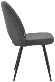 Καρέκλα Renish μπουκλέ γκρι-μεταλλικό μαύρο πόδι 61x47x91.5εκ 47x61x85 εκ.