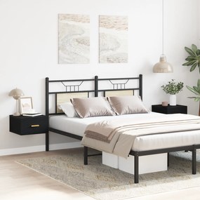 vidaXL Τοίχου Κομοδίνα 2 τεμ Μαύρη Δρυς 35x35x20 εκ
