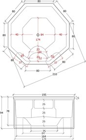 Sanitec Medusa 195x195 - SPA Εξωτερικου Χωρου - Λευκό Ματ