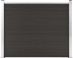 vidaXL Πάνελ Περίφραξης Μαύρο 180 x 146 εκ. από WPC
