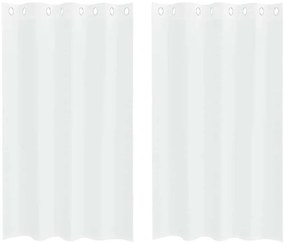 vidaXL Κουρτίνες με κουρτίνες 2 pcs Λευκό 140x175cm Πολυεστέρας