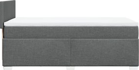 vidaXL Κρεβάτι Boxspring με Στρώμα Σκούρο Γκρι 90x200 εκ. Υφασμάτινο