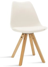 Καρέκλα Caron 127-000012 48x55x80 White Ξύλο,Τεχνόδερμα