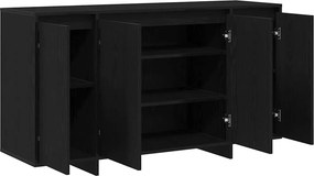 vidaXL Πλαϊνό γραφείο Μαύρη Οξυά 135 x 41 x 75 εκ Επεξεργασμένο ξύλο